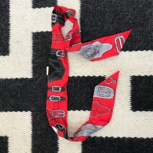 Red authentic Hermès twilly